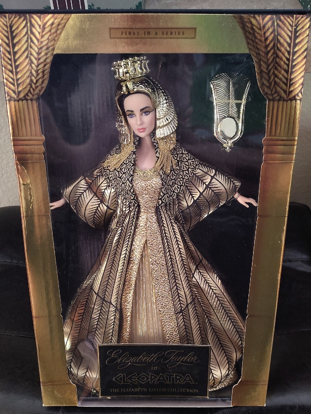 Vintage 1999/Mattel Elizabeth Taylor Cleopatra Doll in Gold and Black